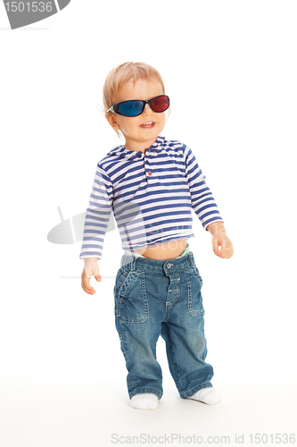 Image of Cute kid in 3d glasses