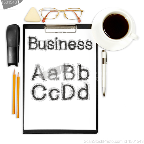 Image of abstract business background with alphabet