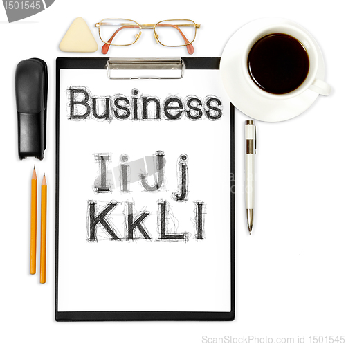 Image of abstract business background with alphabet