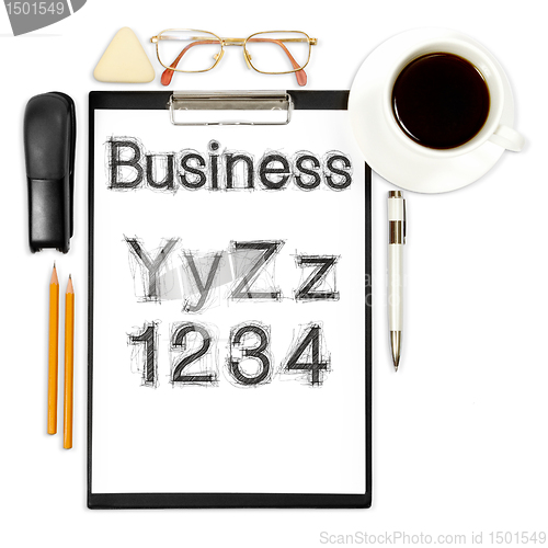 Image of abstract business background with alphabet