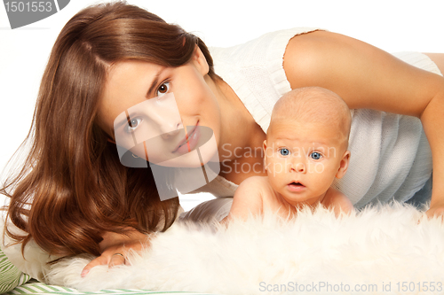 Image of Young mother with baby