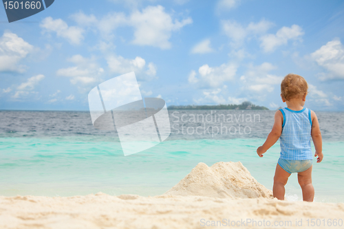 Image of Kid, summer, beach sandbox