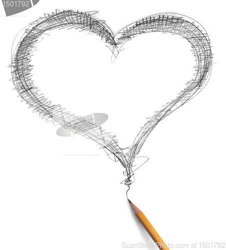 Image of heart and pencil