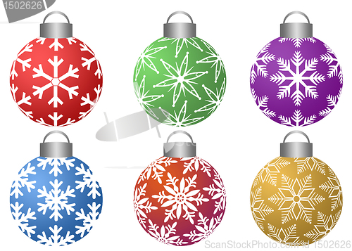 Image of Colorfull Ornaments with Snowflakes Pattern