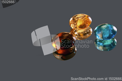 Image of 	Glass stones on a gray background