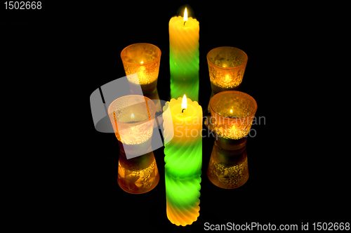 Image of 	Colorful candles. Isolate.