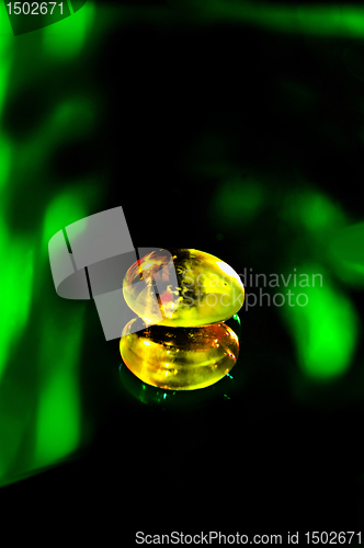 Image of Glass stone on the mirror surface