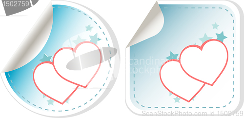 Image of set of sticker love hearts. valentines day
