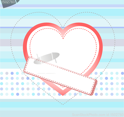 Image of Blue love card with Wedding heart, vector invitation card