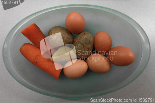 Image of eggs  and  vegetables 