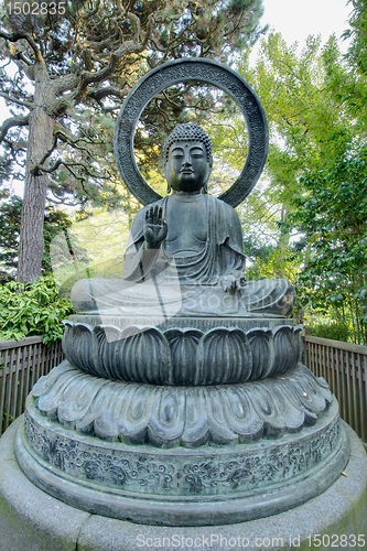 Image of Bronze Buddha Statue in San Francisco Japanese Garden