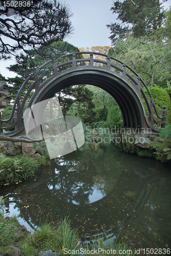 Image of Wooden Bridge at Japanese Garden in San Francisco