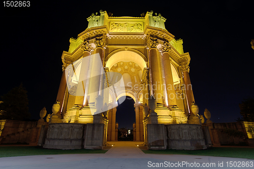 Image of San Francisco Palace of FIne Arts Monument at Night