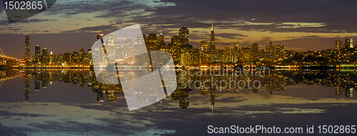 Image of San Francisco Skyline at Sunset Panorama