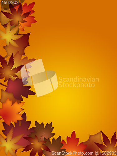 Image of Colorful Fall Leaves Border