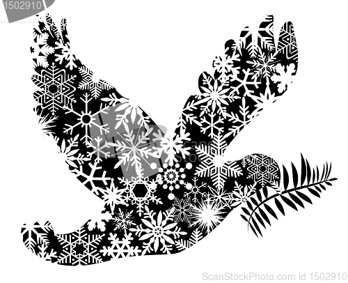 Image of Christmas Peace Dove Silhouette