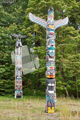 Image of House Posts Totem Poles