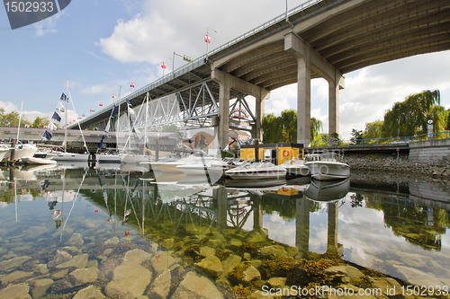Image of Marina under the Granville Street Bridge Vancouver BC