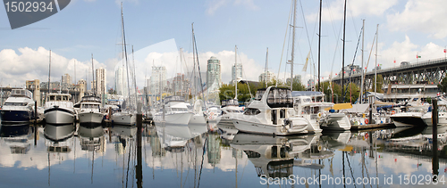 Image of Granville Island Marina in Vancouver BC Panorama