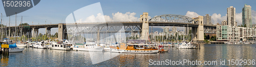 Image of Burrard Street Bridge by Fishermen's Wharf in Vancouver BC