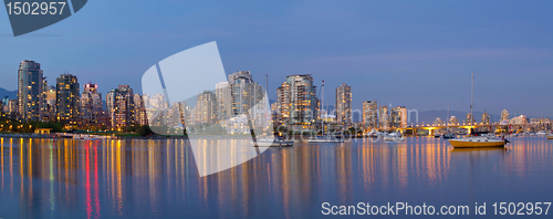 Image of Blue Hour at False Creek Vancouver BC Canada