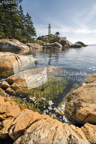 Image of Point Atkinson Lighthouse in Vancouver BC Vertical