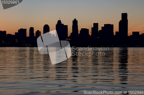 Image of Seattle Downtown Skyline Silhouette