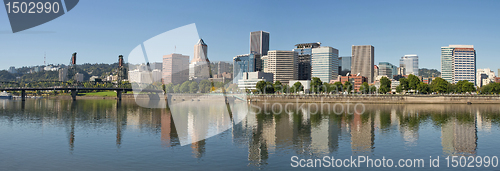 Image of Portland Downtown Waterfront Skyline Panorama