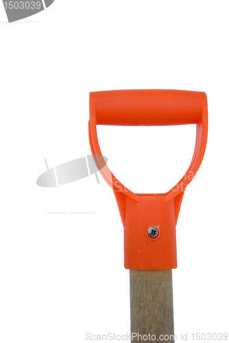 Image of Orange snow shovel handle 