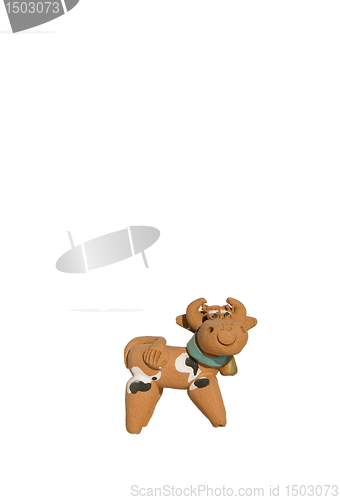 Image of Ceramic cow with bell