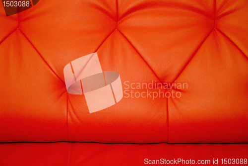 Image of Stichings of red leather background