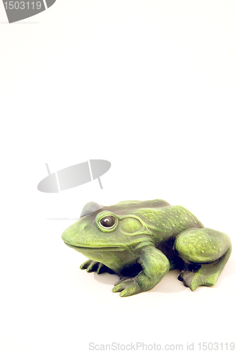 Image of Green frog made of clay 