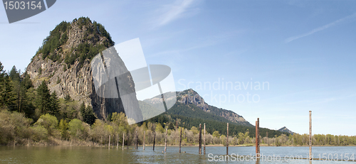 Image of Beacon Rock along Columbia River Gorge