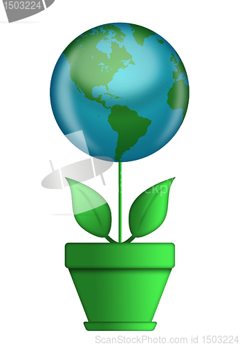 Image of Go Green Flower Pot with Globe