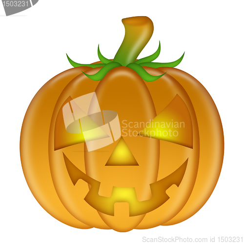 Image of Halloween Carved Pumpkin Isolated on White Background