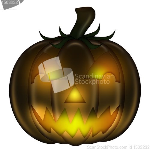Image of Halloween Carved Pumpkin Isolated on White Background