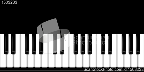 Image of Piano Keyboard Black and White Background