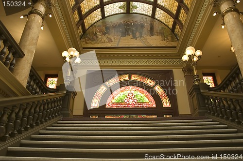 Image of Stairway to Stained Glass in the Capital Building