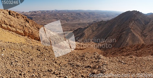 Image of The Large Fin ridge in the Large Crater (Makhtesh Gadol) in Israel desert