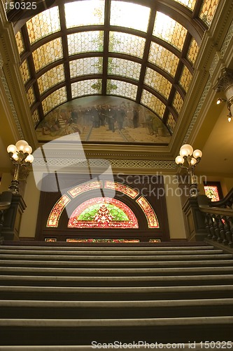 Image of Stairway to Stained Glass in the Capital Building - Vertical Sho