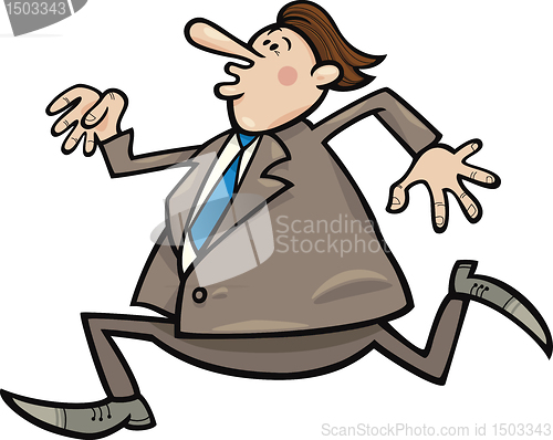 Image of running overweight businessman