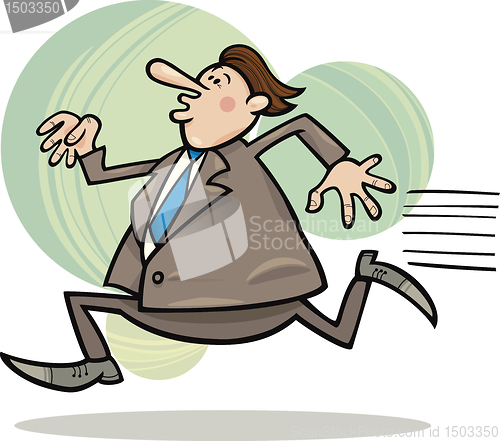 Image of running businessman