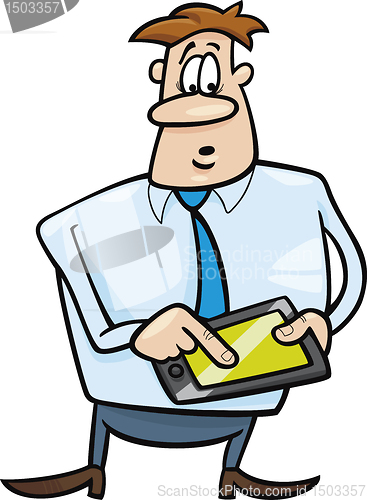 Image of businessman with tablet
