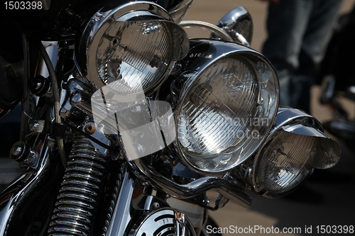 Image of motorcycle headlights