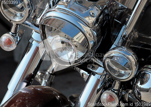 Image of motorcycle headlights