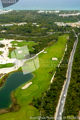 Image of Elevevated view of golf course