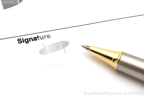 Image of Pen and signature paper 