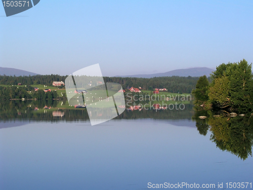 Image of Blue sky and lake