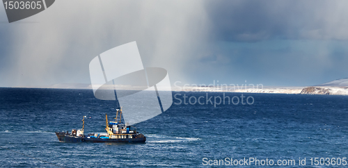 Image of ship at open sea