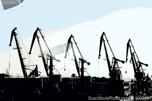 Image of Commercial port cranes